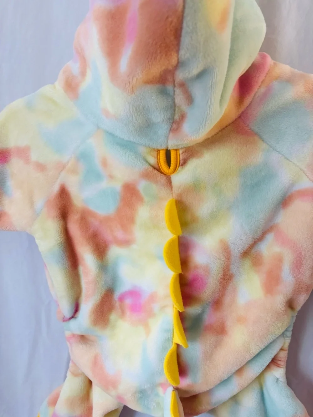 Fleece Dog Sweater Dragon Dinosaur Costume Pastel Tie Dye